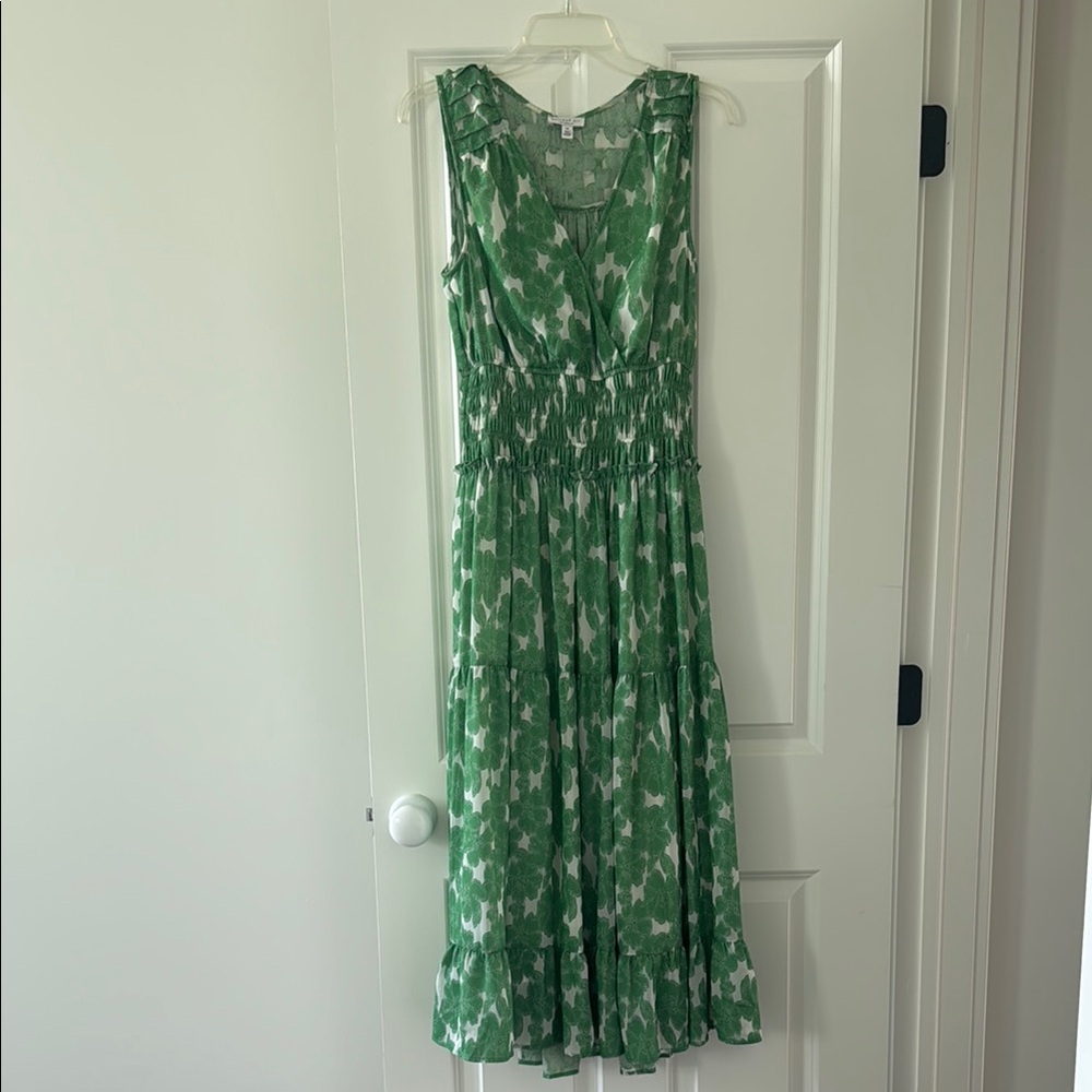 Green Floral Sleeveless Dress